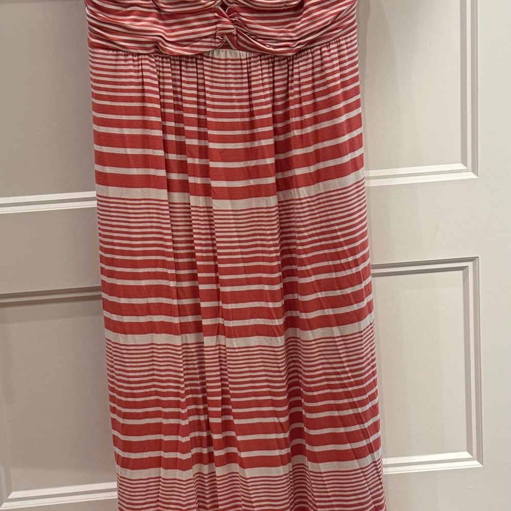 Soma Striped Coral and White Women's dress Medium